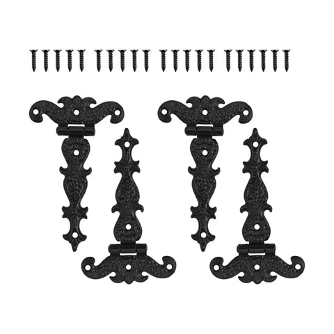 4 Pack Heavy Duty Zinc Alloy Antique T Hinges With Screws 69x113mm Bronze Finish For Barn Doors Cabinets And Wooden Boxes Built Tough Wardrobe Hardware, intricate design