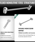 Door Hinge Repair Kit 14 to 25mm Alignment and Adjustment Tool for Sagging, Sticking, and Misaligned Doors High Precision Adjustable Wrench and Spanner for Gap Correction Maintenance Durable Pro Hand Tool 14 to 18mm with welded monolithic steel structure.