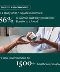 Hormone-Free Plant Based S-Equol Menopause Relief Supplement being handed over during a customer satisfaction study.
