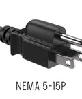 Two Foot Extension Power Cord NEMA 5 15P To NEMA 5 15R Three Prong 16 AWG Heavy Duty Black AC Cable Fully Molded Flexible For Home Office Studio Gear Everyday