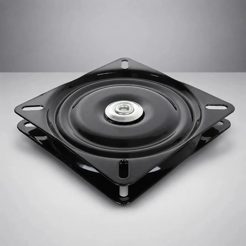 Straight Up Heavy Duty Bar Stool Swivel Plate Replacement With Smooth 360 Spin and Rock Solid Ball Bearing Support, black steel plate