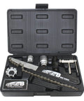 Bike Tool Kit On The Go With Essential 8 To 10 Piece Set Including Freewheel Remover, Chain Whip, Cotterless Crank Tool in hardcase