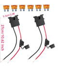 Heavy Duty 12 Gauge Wire Harness Connector Replacement With Fuses For 12V Power Wheels Battery Pack 2 Pack Provides Double Protection And Easy Plug And Play Installation, showing two harnesses and fuses
