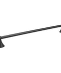Flat Black 24 Inch Towel Bar For Modern Bathrooms, Heavy-Duty Zinc Alloy Wall Mount, 22 Lbs Capacity, Side View