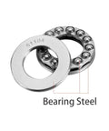Four thrust ball bearings, 20x35x10 mm, bearing steel, single row (4 pcs)
