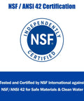 NSF/ANSI 42 certification seal for Six Pack PURWater Filter Replacements for RF 9999 PURPLUS Faucet Water Filtration System