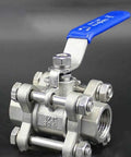 Heavy Duty 304 Stainless Steel Three Section Full Port Ball Valve With Handle BSPT Female For Water Gas Oil Lines DN100 Four Inch BSP