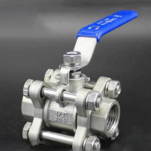 Heavy Duty 304 Stainless Steel Three Section Full Port Ball Valve With Handle BSPT Female For Water Gas Oil Lines DN100 Four Inch BSP