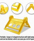 20 Pack 4 Inch Edge Protectors For Flatbed Trucks With Mesh Carrying Case, Yellow Plastic Corner Guards For Ratchet Straps And Winch Straps, Fits 2 Inch 3 Inch And 4 Inch Straps, Protects Cargo From Tie-Down Damage, shown in V-shape structure