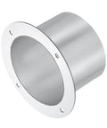 Front view of Heavy Duty Duct Connector Flange 5.2 Inch Silver Galvanized Steel Round Dust Collection Fittings for Dryer Vent Exhaust Pipe Hose.