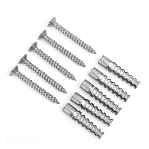 6/8mm Expansion Pipe Kit For Hollow Walls With Self Tapping Screws And Drilling Plugs, Wall Anchors And Bolt Fasteners, 6mm Size, 100 Pcs