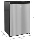 Solid 3 Cubic Foot Compact Upright Freezer With No Fuss Controls And Reversible Door Plays Nice In Tight Apartments Or Busy Kitchens While Keeping Your Frozen Stash Ice Cold In Bright Silver, 32.7" tall, sleek design.