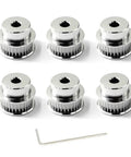 Heavy Duty Aluminum Timing Belt Pulley Featuring 30 Badass Teeth And An 8mm Bore Sized Perfectly For 6mm Width Belts Includes Pack Of 6 Plus Wrench