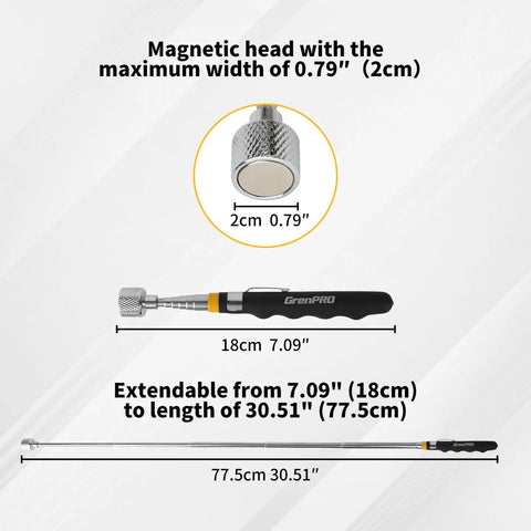 Rollin Magnetic Sweeper With Wheels And Telescoping Handle, 8.8 Lb Pull, Magnetic Pickup Tool, 2 Pack For Construction Workshop Garage And Yard Cleanup