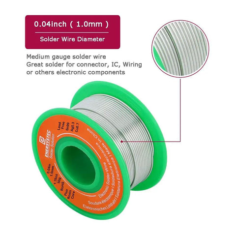 Lead Free Rosin Core Solder Wire For Electronics 1.0mm Diameter 0.04 Inch Sn99 Ag0.3 Cu0.7 RoHS Low Melting Point Easy Flow