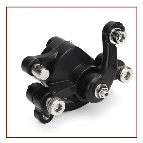 Black aluminum alloy caliper from 140mm Rear Disc Brake Caliper Kit For Mini Dirt Bikes Go Karts Scooters And ATVs Electric Or Gas Aluminum Alloy Rotor Set For Reliable Stopping Power Now