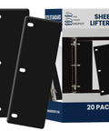 Sheet Lifters For 3 Ring Binders 11 By 3 Inches Protect Hole Edges And Prevent Tearing With Easy Flow Design Fits Standard Binders Black 20 Pack