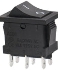10 Pack DPDT Rocker Switch 6 Pin On On 2 Position Snap In Boat Rocker Switch For Electrical Projects AC 250V 6A And AC 125V 10A Dual Voltage Rating Black Durable Housing, black 6-pin snap-in switch