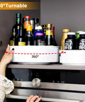Person using 360 Degree Rotating Lazy Susan Turntables Two Size Pack 9 Inch And 12 Inch for kitchen cupboards storage.