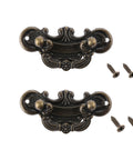 Two Pack Vintage Antique Bronze Drawer Pull Handles For Drawers Jewelry Boxes Cabinets And Furniture Hardware Size 3.03 By 1.22 Inches Center To Center Hole Spacing 2.7 Inches Zinc Alloy Rust Resistant with screws