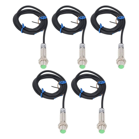 Five Pack M12 X1 Non Embedded Inductive Proximity Switches PNP IP65 6 To 30 V DC 2mm Detection Distance Approach Sensor For Industrial Automation