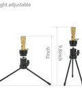 Height adjustable Propane Bunsen Burner with Adjustable Height, Universal Head for Fixed Angle Heating, shown at 7 and 9.8 inches