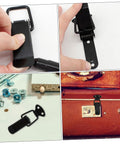 4 Pack Spring Loaded Toggle Latch Clips Hasp Kit For Cabinets Doors Windows Lids shown in use and installation details