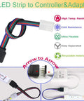 4 Pin LED Strip Connector Kit For 5050 RGB 10mm Light Strips Not RGBIC With Eight Solderless Accessories, showing connectivity features