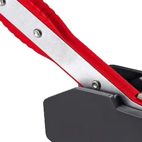 Close-up of the Brake Caliper Press Tool 360 Degree Swing Ratchet Piston Spreader with red and black handle.