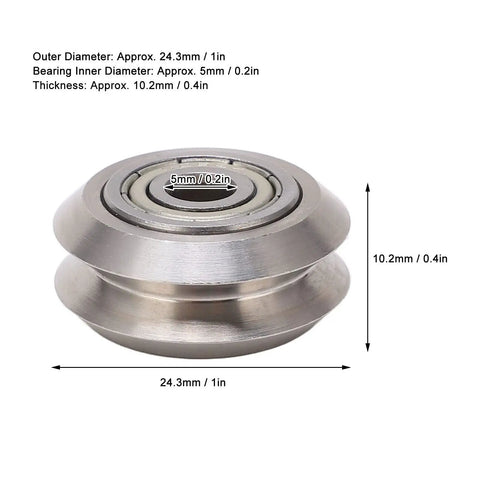 Top Shelf 13 Piece V Groove Guide Pulley Kit Featuring Heavy Duty Stainless Steel Bearings, 24.3mm diameter.