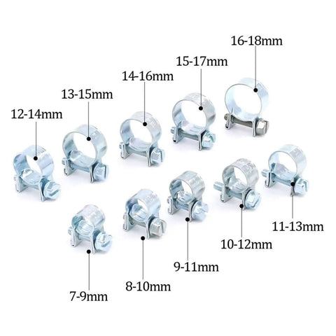 Dude, This Rock Solid Stainless Steel Worm Gear Hose Clamp Kit Is Total Sick Gear For 10 Sizes From 7 To 18mm And Perfect For Any Auto Job Or Home Repair Work Today Without Breaking The Bank. 7-18mm stainless steel worm gear hose clamps