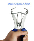 Premium 25Pcs Miter Spring Clamps Kit With Durable Pliers And Storage Ring For Woodworking Pros Creating Fancy Frames And Intricate Projects With Total Ease And Style, 0-2 inch steel clamp in hand
