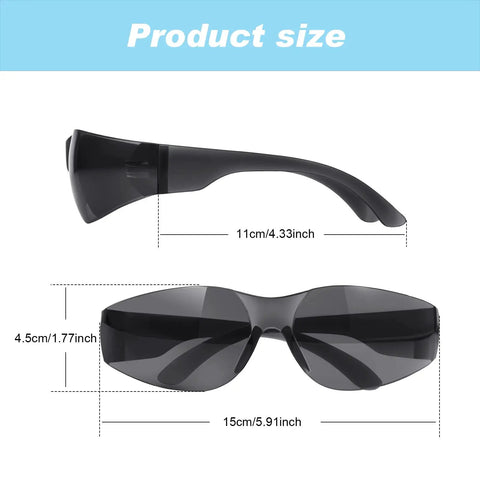 Product size dimensions of Bulk 100 Safety Glasses Set For Men And Women Eye Protection Goggles With Scratch Resistant Lenses