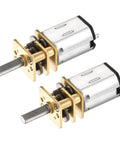 Twin Pack 12V 100 RPM Micro DC Gear Motor With Metal Mini Gearbox, 3mm Output Shaft, 10mm Shaft Length, 1 To 298 Reduction Ratio, 20 Torque
