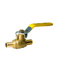 Crimp Half Inch Pex Ball Valve Set, brass 1/2 in valve with yellow handle, Pex B crimp compatible, for water and heating systems