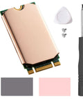Pure Copper M.2 2242 SSD Heatsink Cooling Kit For NVMe Drive With 0.5mm Slim Design includes tools and thermal pads.