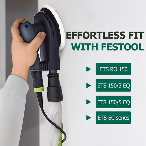 6 Inch Sanding Discs 80 Grit, 50 Pack, 49-Hole Hook And Loop Film Backing used with Festool ETS RO 150 and EC series sanders