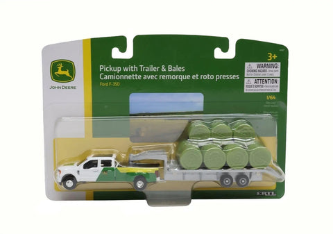 1/64 Scale Farm Toy Pickup with Trailer and Bale Load Rig in packaging