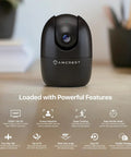 1080P WiFi Indoor Security Camera With Pan Tilt Zoom AI Human And Pet Detection Night Vision Nanny Cam On Wooden Table