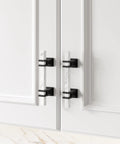 Top Shelf 10 Pack 3 Inch White Marble Cabinet Pulls With Sleek Black Zinc Alloy Bases on kitchen cabinets.