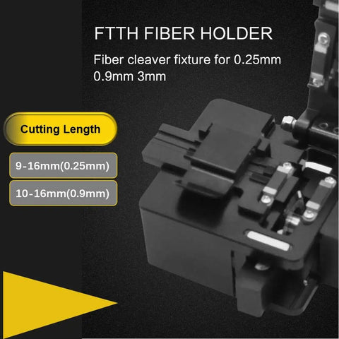 Pro Grade Ultra Precise FTTH Fiber Cleaver With 16 Cleaving Spots And 48000 Cleaves All In One Holder, showing fiber holder