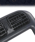 PIT66 dash bezel with dual horizontal air vents in dark gray plastic, single-DIN radio compatible