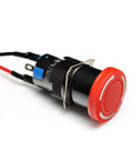 CNC Router Emergency Stop Push Button for 3018 MX3 and 3018 PROVer, push to stop and lock, red button with 20cm cable, side view