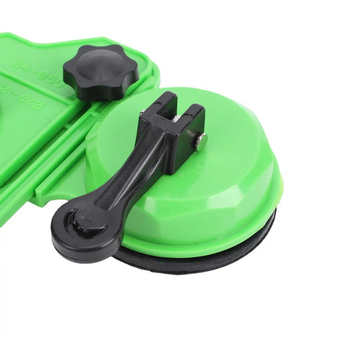 WALFRONT Dual Suction Cup Hole Saw Kit 6-50mm For Tile Ceramic Glass Marble Granite Drill Bits That Stick Firmly And Prevent Slipping For Smooth, Precise Professional DIY Home Renovation Jobs Today. Green dual suction cup guide with black handle