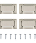 4 Pack Nickel Pocket Door Handles Flush Ring Pulls Hidden Furniture Handles With Screws Concealed Zinc Alloy Knobs For Cabinets