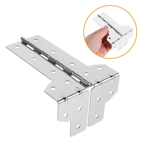 Heavy Duty Beefed-Up L Shaped Metal Flight Case Corner Hinges Dual Function Edge Reinforcement and Foldable Lid Support close-up view