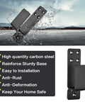 2 Pack Door Barricade Brackets For 2x4 Lumber Drop Open Bar Holder For Home Security Beefy Carbon Steel Black Finish Heavy Duty Protection Against Unauthorized Entry Easy Install, shown in water splash effect and close-up view.