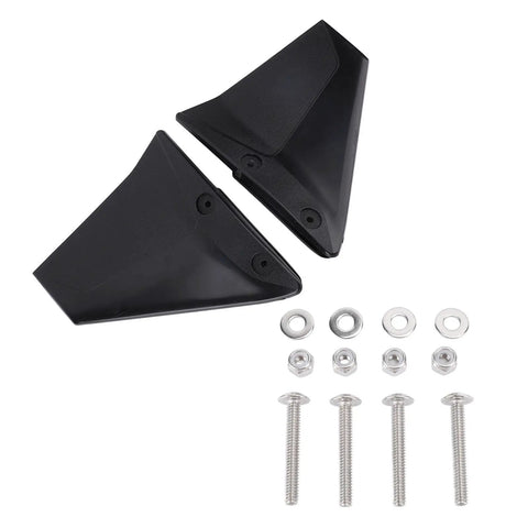 Outboard Hydrofoil Stabilizer That Reduces Drag On Marine Engines Boosts Planing Speed And Stability With Easy Plug And Play Installation Including Screws Washers And Nuts; black PP material with screws and accessories shown