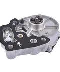 TEKKOAUTO vacuum pump replacement, aluminum housing with black gasket and mounting holes, front view