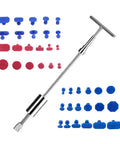 DIY Auto Body Dent Repair Kit With Glue Tabs, Bridge Puller, Slide Hammer, Dent Lifter And Suction Cup Tools shown with glue tabs
